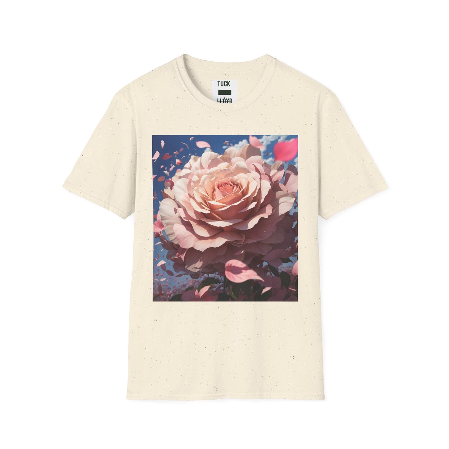 Floral Art Unisex Softstyle T-Shirt - Elegant Rose Design