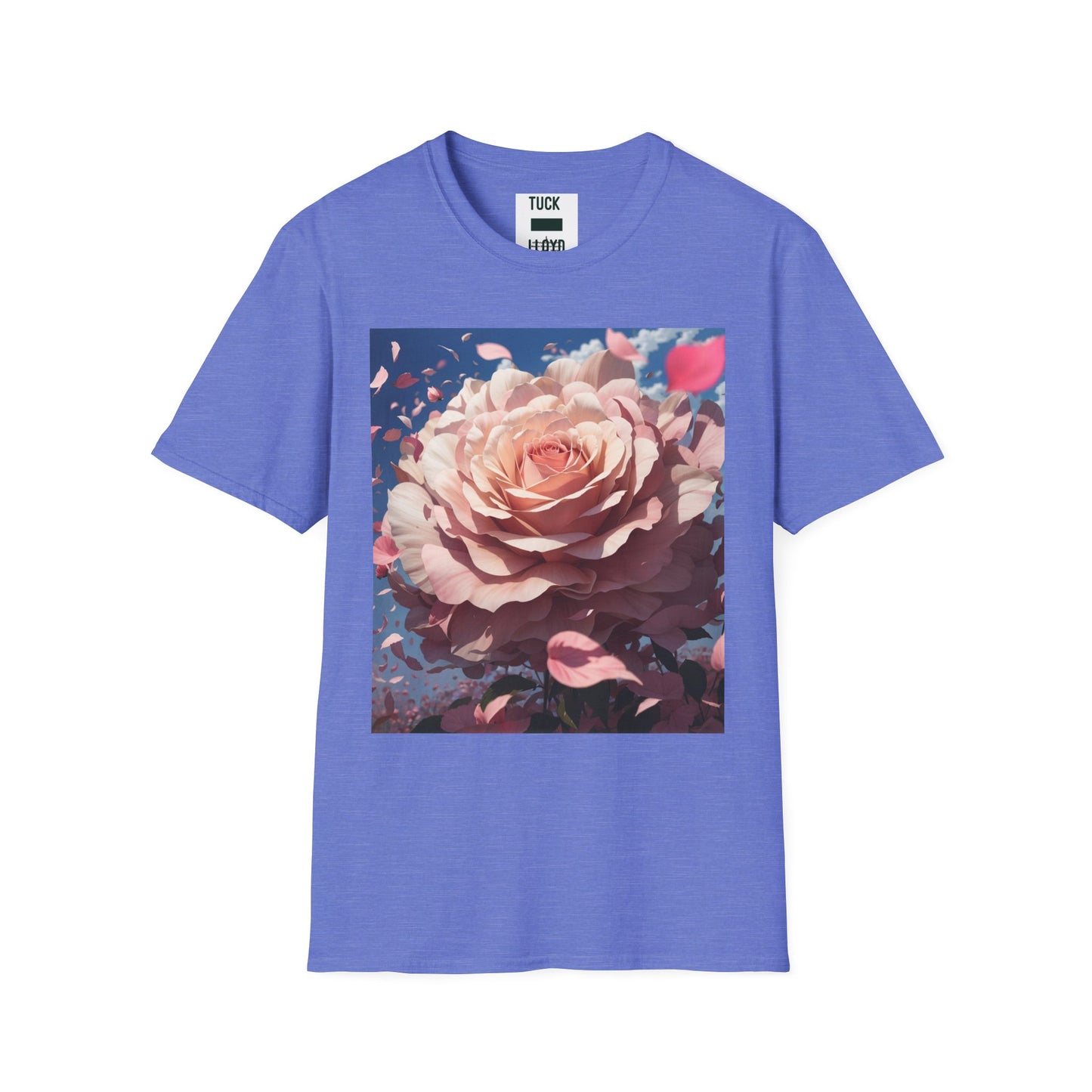 Floral Art Unisex Softstyle T-Shirt - Elegant Rose Design