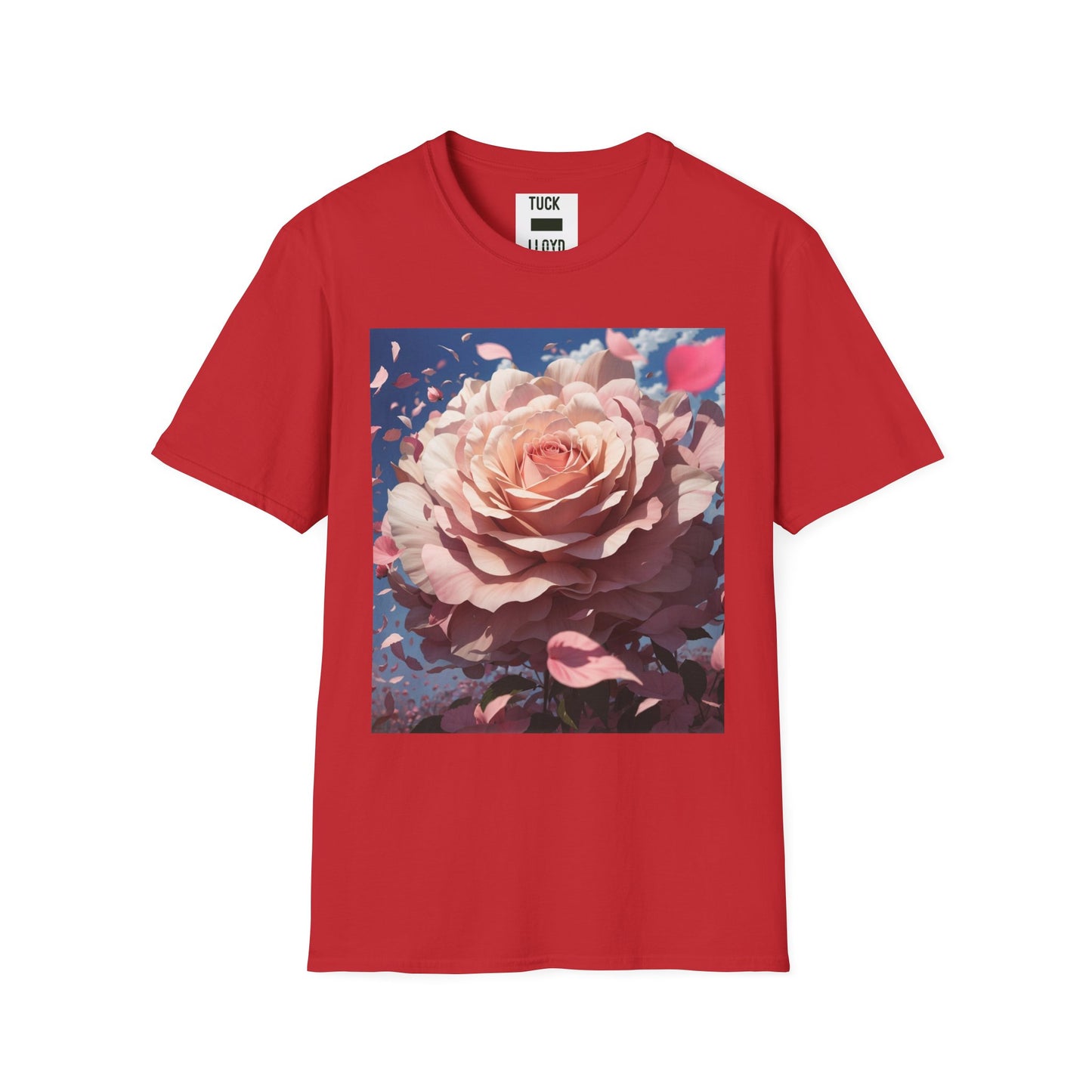 Floral Art Unisex Softstyle T-Shirt - Elegant Rose Design