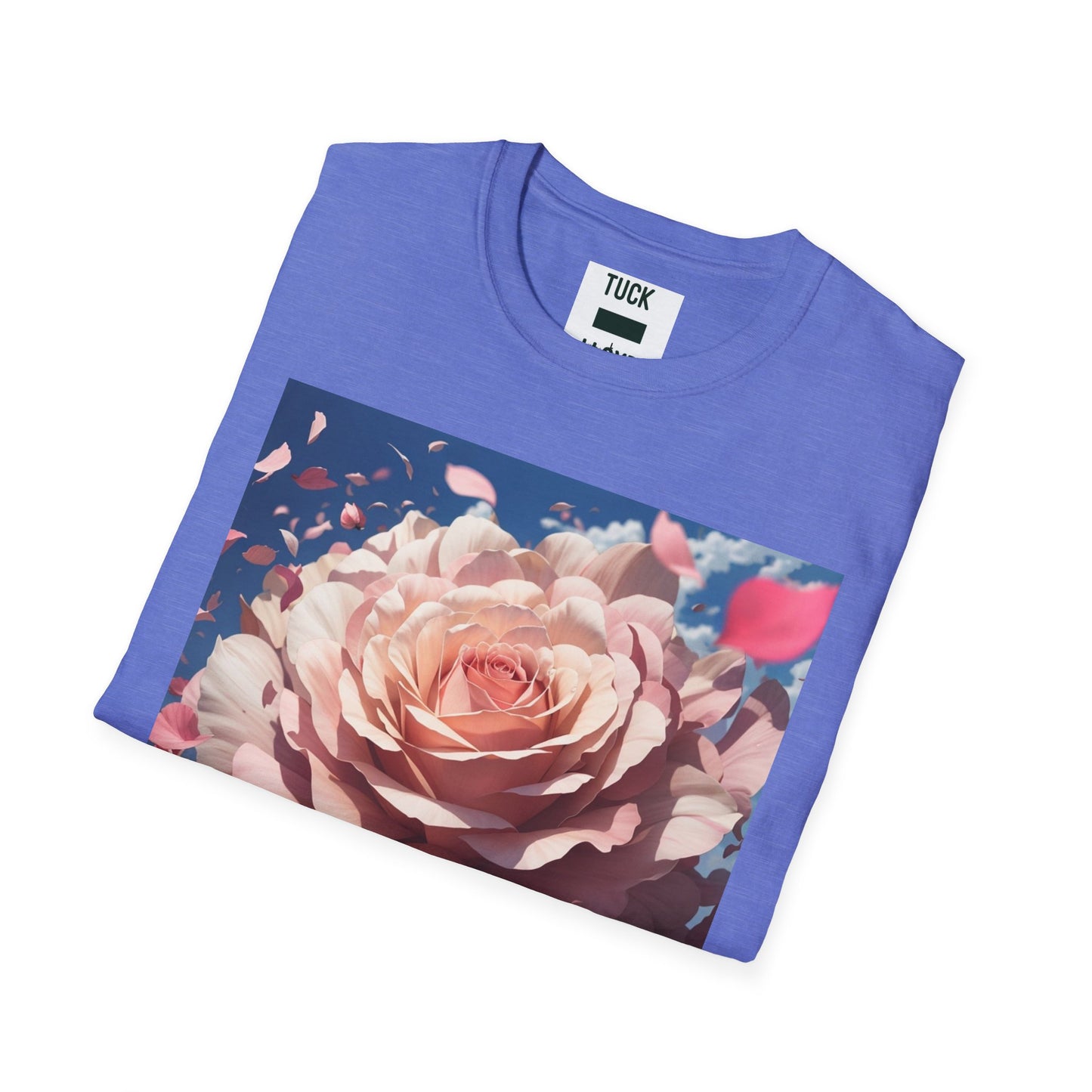 Floral Art Unisex Softstyle T-Shirt - Elegant Rose Design